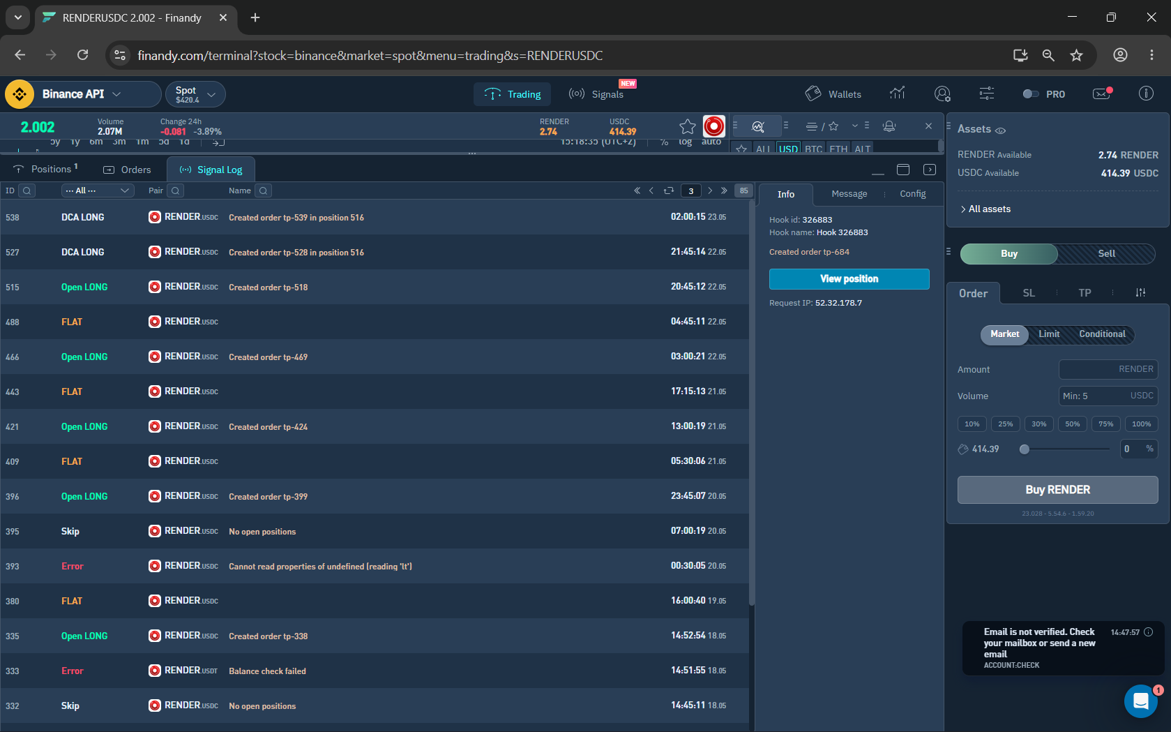TradingView alert webhook configuration connected to 3Commas or Capitalize.ai for automated order execution